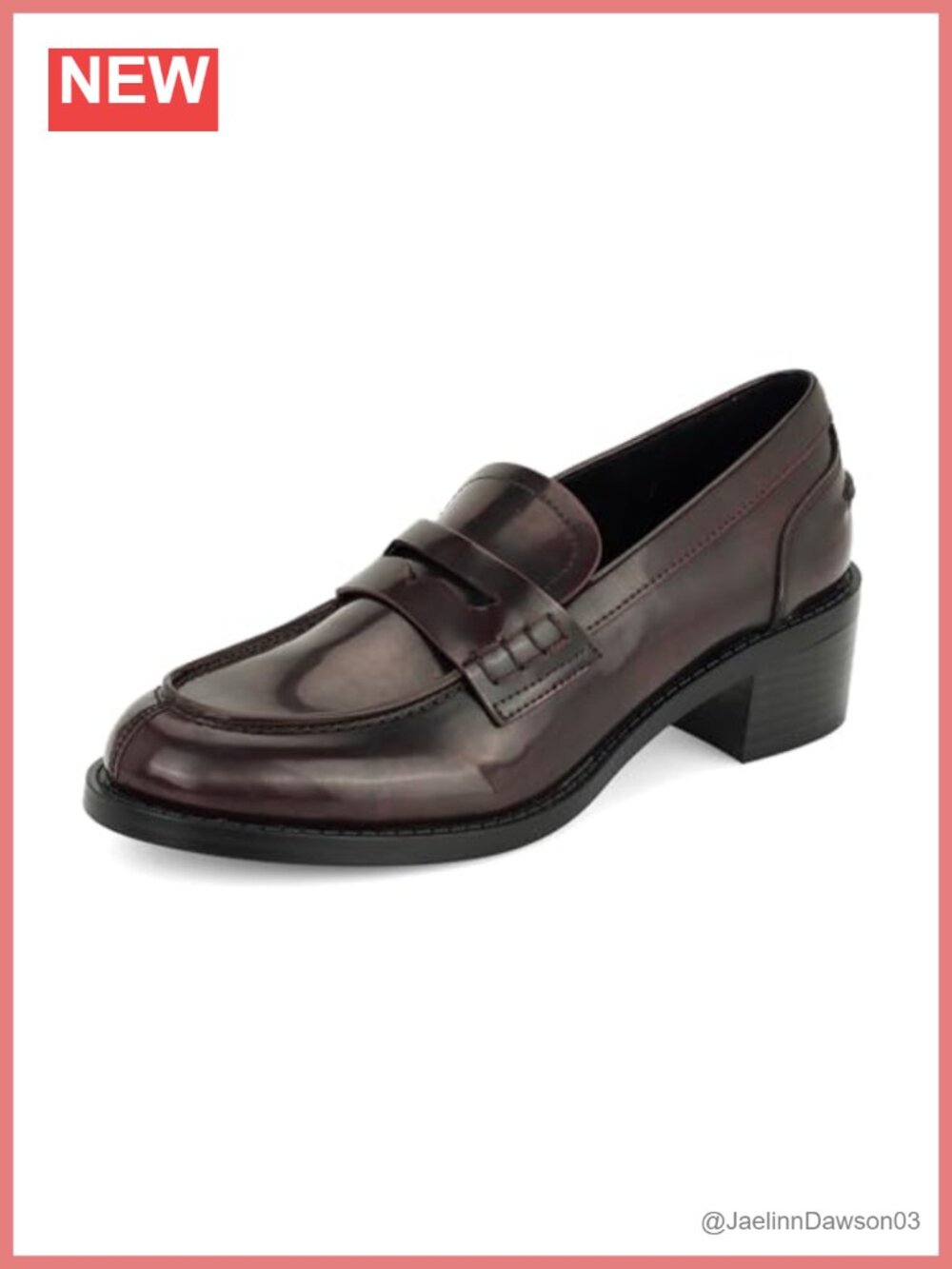 Faux Leather Slip-on Loafer with Block Heel